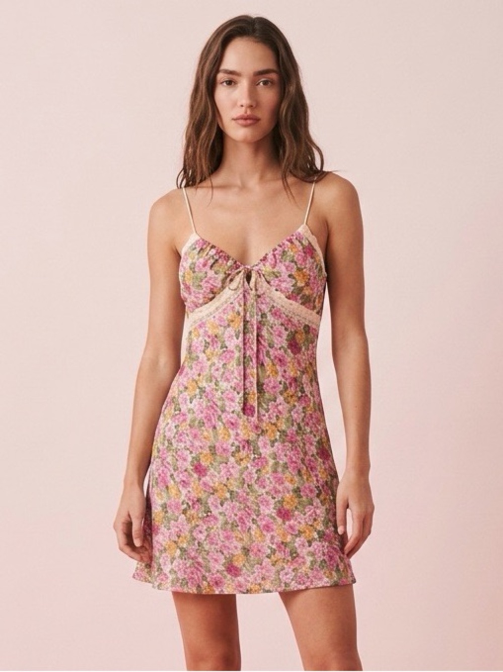 Princess Polly Floral Lace Trim Mini Dress Cottagecore Coquette US 6